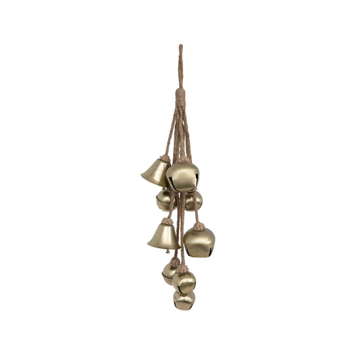 Cloche en métal 16H avec corde en jute