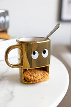 Gold Cookie Holding Face Mug