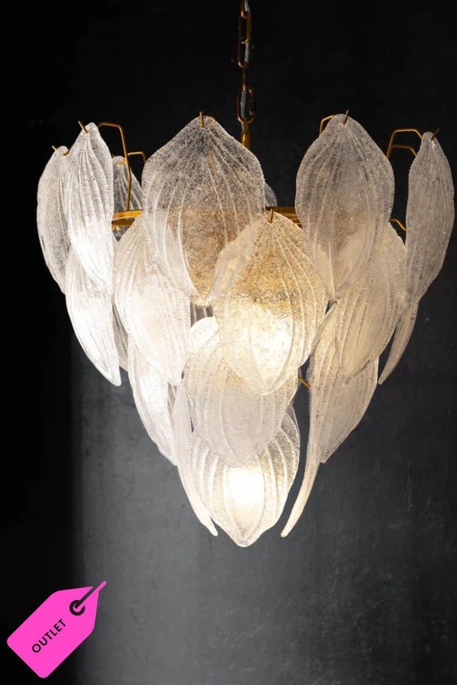Frosted Leaves Chandelier - SECONDS