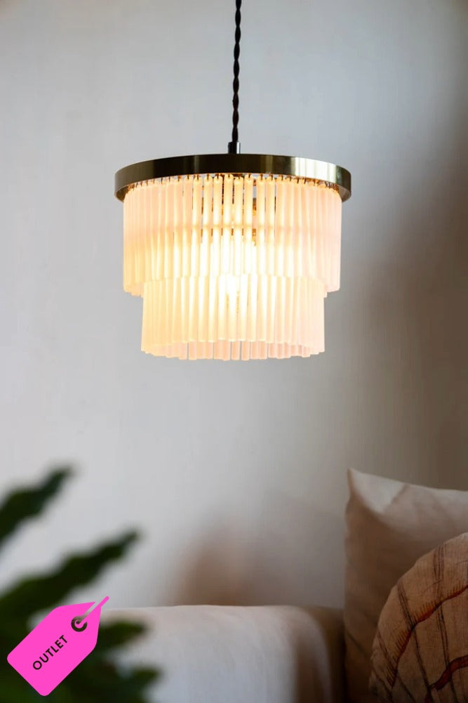 Gold Tiered Glass Easyfit Ceiling Light Shade - SECONDS