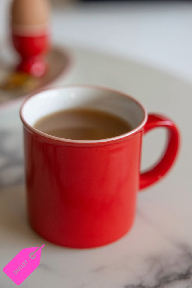 Mug en grès rouge et rose - DISCONTINUÉ