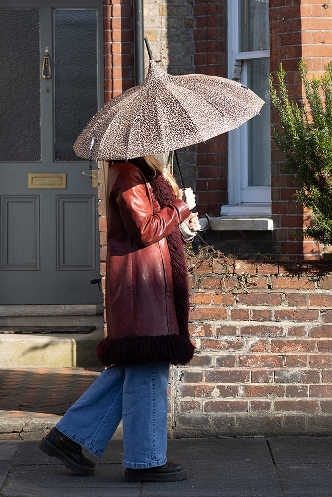 Parapluie à imprimé léopard
