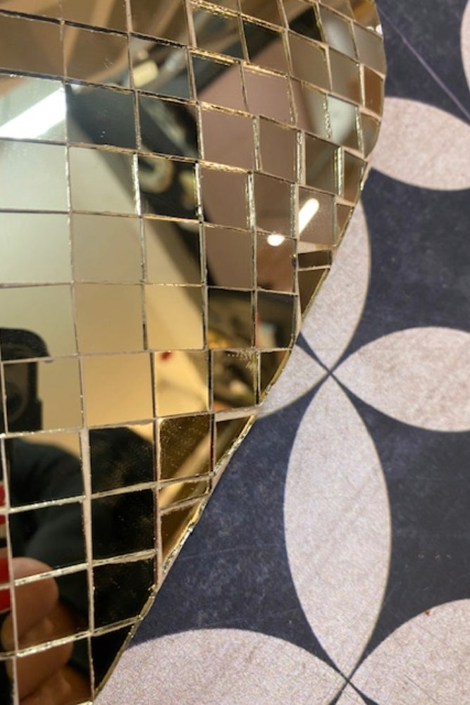 Disco Ball Flaming Heart Decoration - SECONDS