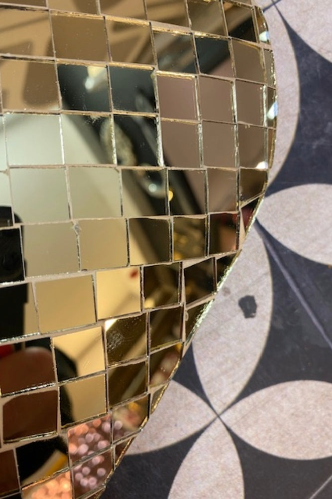 Disco Ball Flaming Heart Decoration - SECONDS