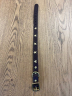 Brown Leather Dog Collar With Stars - SAMPLE