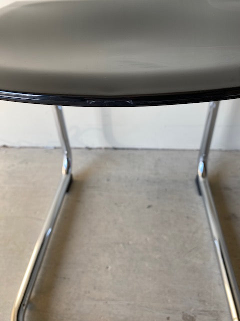 Retro Inspired Curved Dining Chair in Black - SECONDS