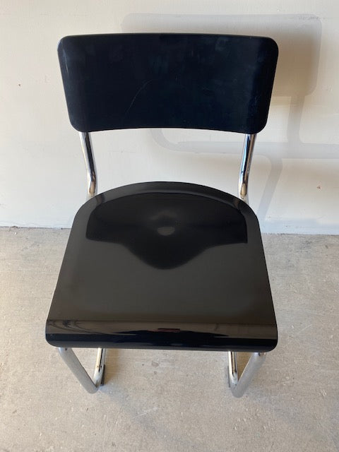 Retro Inspired Curved Dining Chair in Black - SECONDS