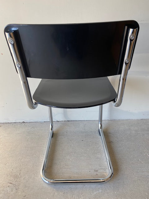 Retro Inspired Curved Dining Chair in Black - SECONDS
