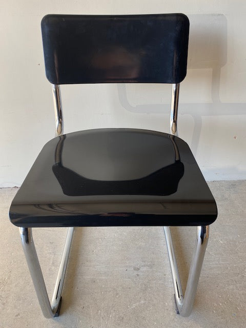 Retro Inspired Curved Dining Chair in Black - SECONDS