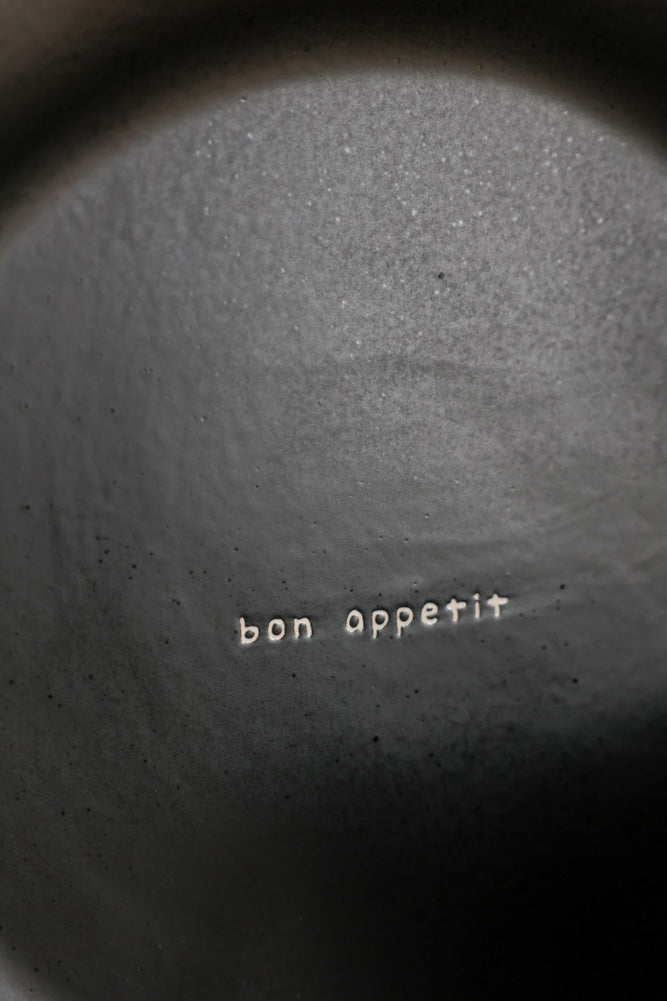 12 Piece Black & Off-White Edge Bon Apetit Dinner Set