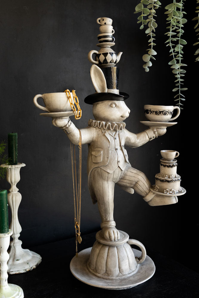 Alice In Wonderland Inspired Balancing Act White Rabbit Ornament
