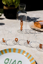 Amber LOVE Drinking Tumblers in Clear Glass