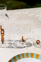 Amber LOVE Drinking Tumblers in Clear Glass