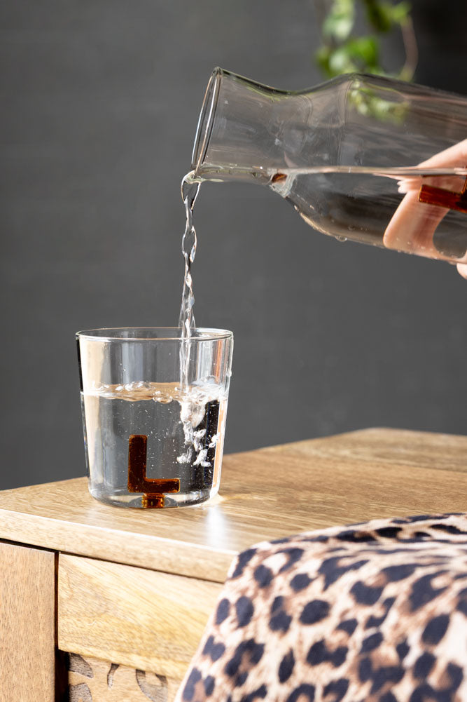 Amber LOVE Drinking Tumblers in Clear Glass