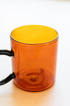 Amber & Black Glass Mug