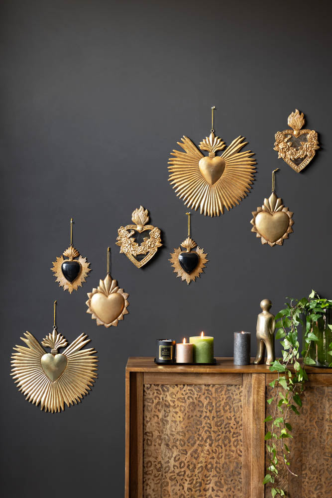 Antiqued-Style Metal Heart Hanging Decoration