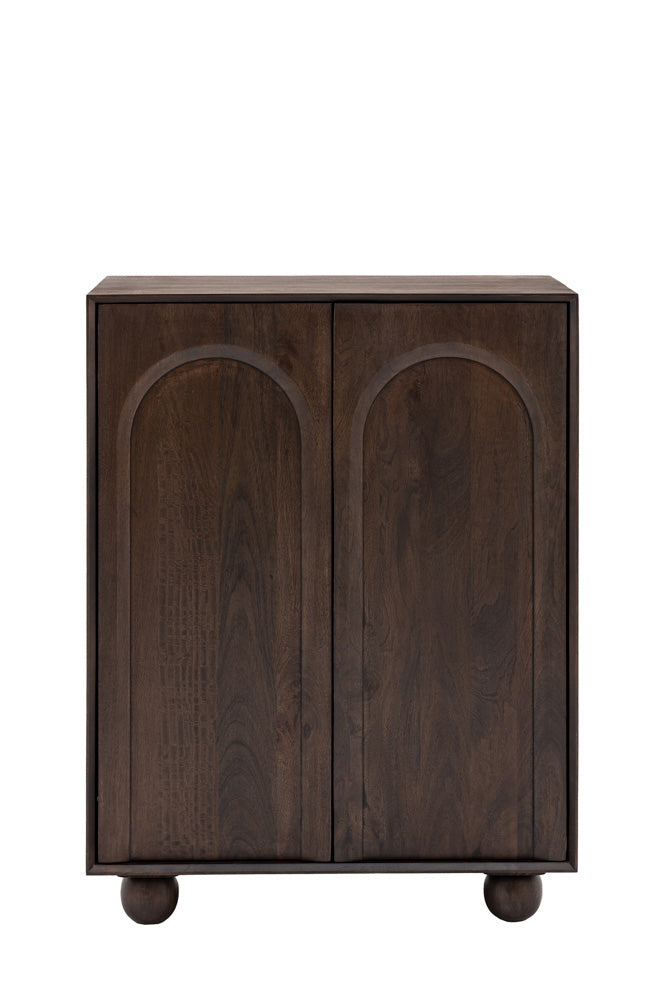 Arc Detail 2-Door Mango Wood Cabinet