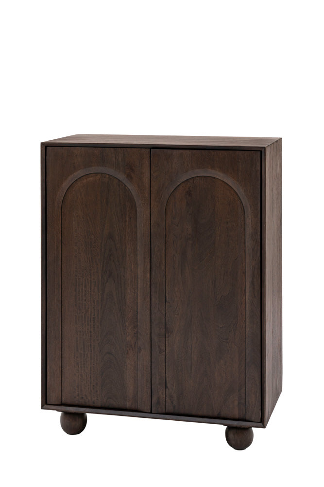 Arc Detail 2-Door Mango Wood Cabinet