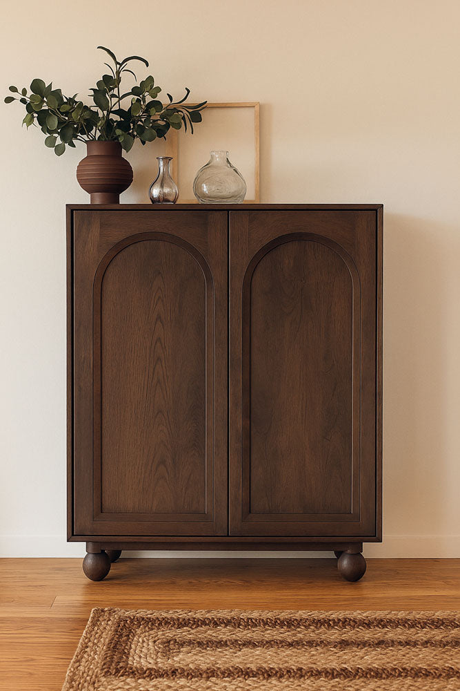 Arc Detail 2-Door Mango Wood Cabinet