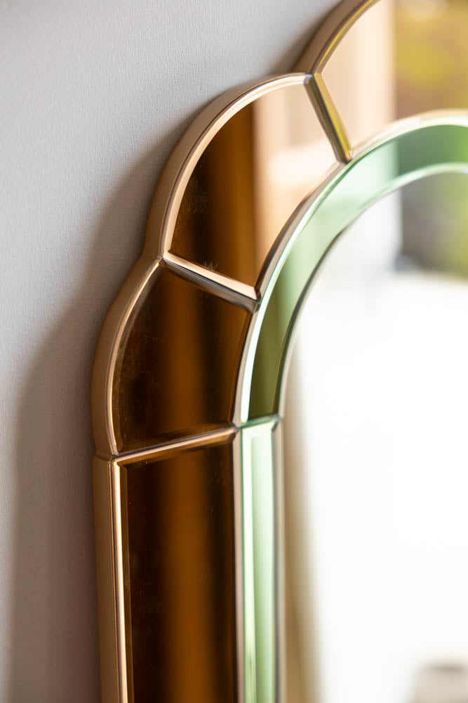 Art Deco Inspired Pretty Pink & Green Mirror