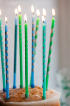 Assorted Blue Cake Candles - Pack Of 10