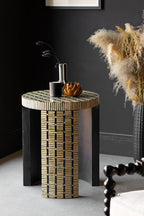 Bamboo Inlay Effect Side Table