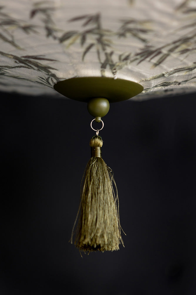 Bamboo & Green Tassel Easyfit Lampshade