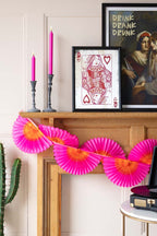 Beautiful Handcrafted Classic Paper Garland in Pink & Orange