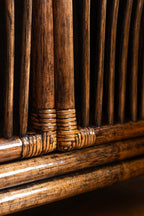 Beautiful Dark Brown Rattan 2 Door Cabinet