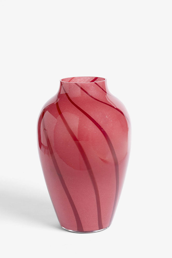 Beautiful Pink & Deep Red Swirl Vase