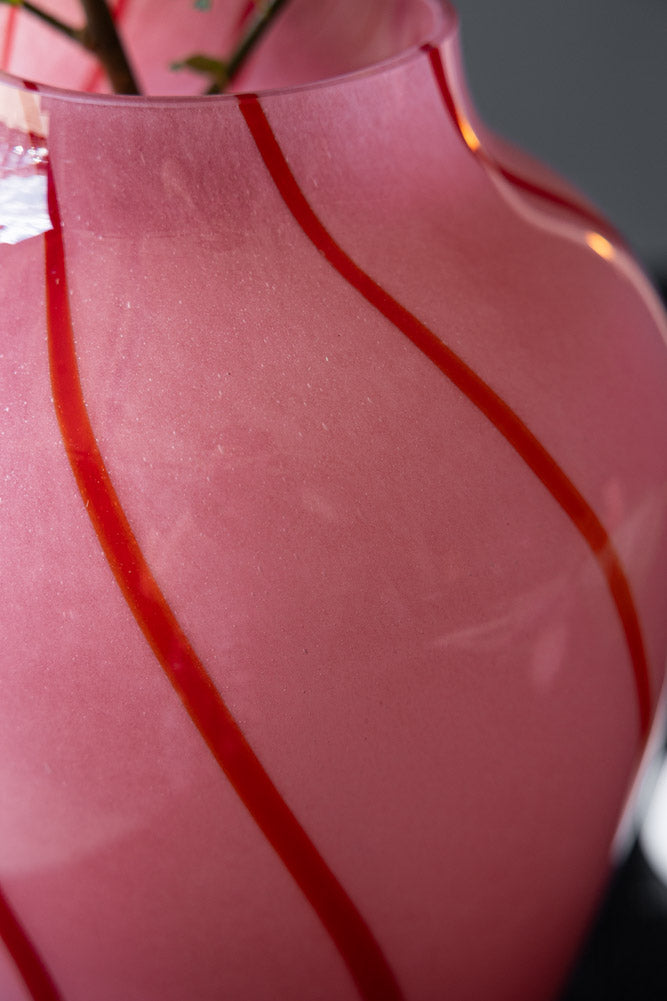 Beautiful Pink & Deep Red Swirl Vase