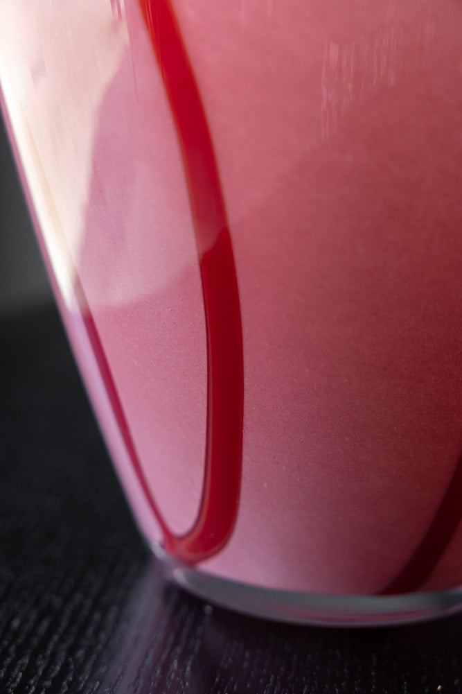 Beautiful Pink & Deep Red Swirl Vase
