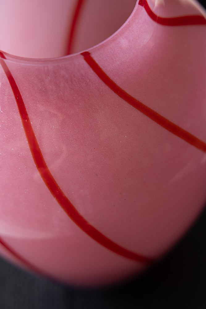 Beautiful Pink & Deep Red Swirl Vase