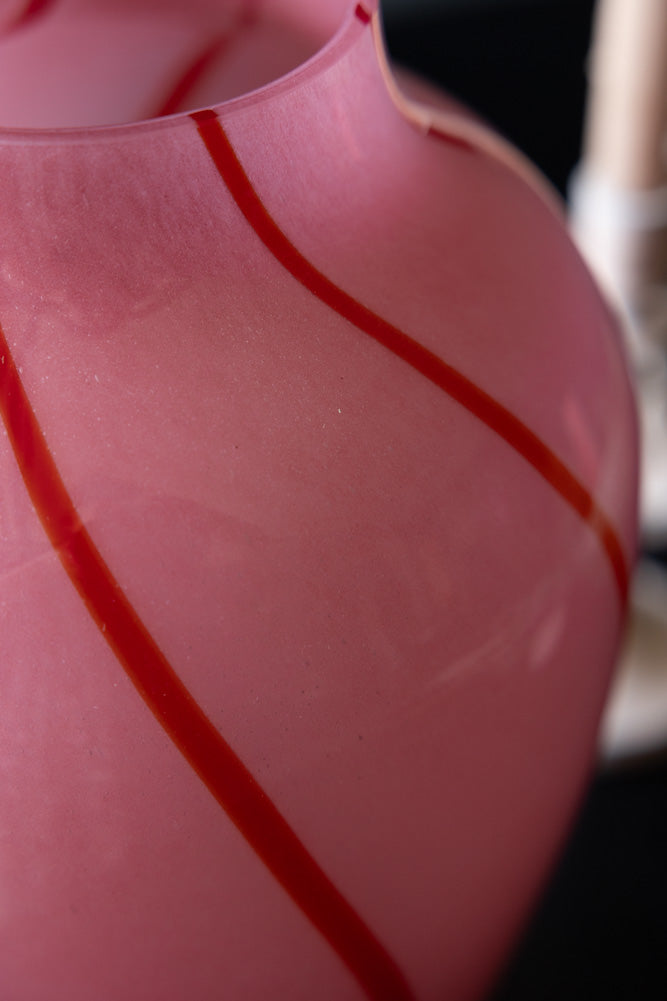 Beautiful Pink & Deep Red Swirl Vase