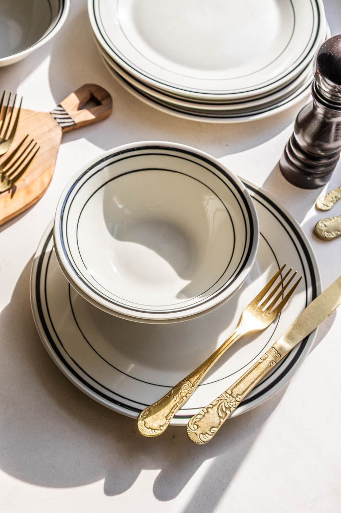 Bistro Style Black & White Dinnerware - 2 Options Available