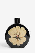Black & Cream Floral Vase