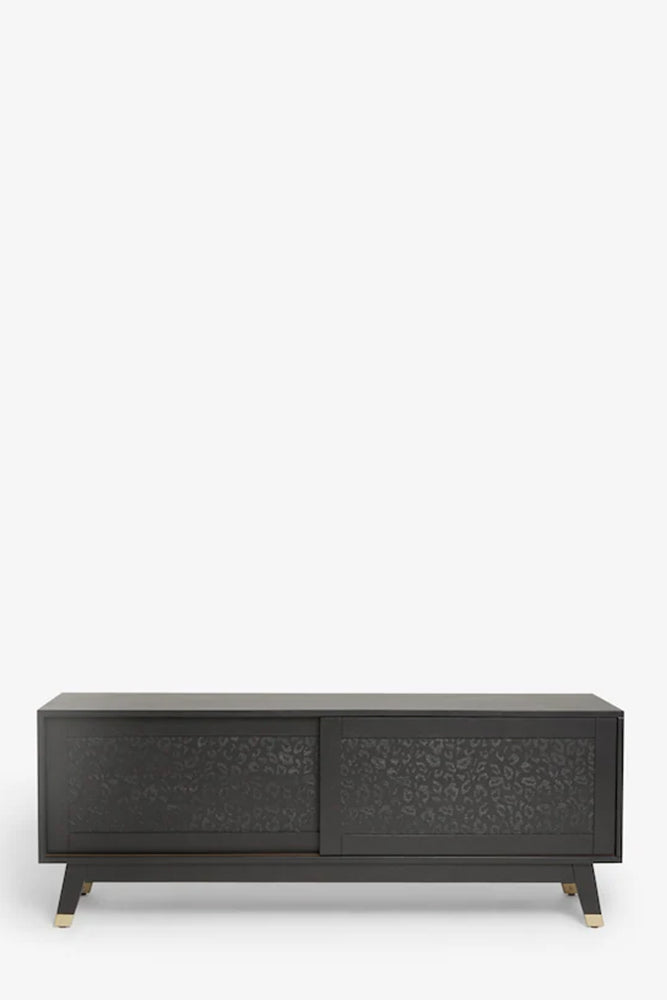 Black Leopard Print TV Unit