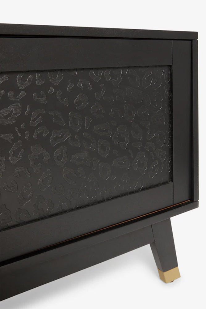 Black Leopard Print TV Unit