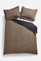 Black Pencil Stripe Scalloped Edge Bedding Set - Available in 4 Sizes