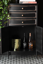 Black & Gold Antiqued-Style Side Cabinet