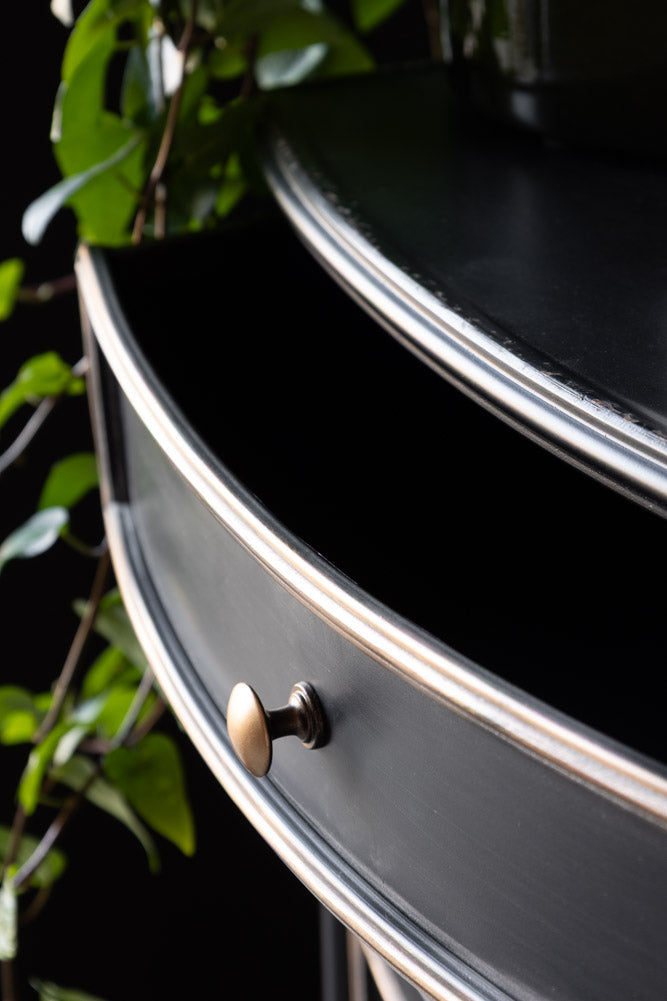 Black & Gold Antiqued-Style Side Cabinet