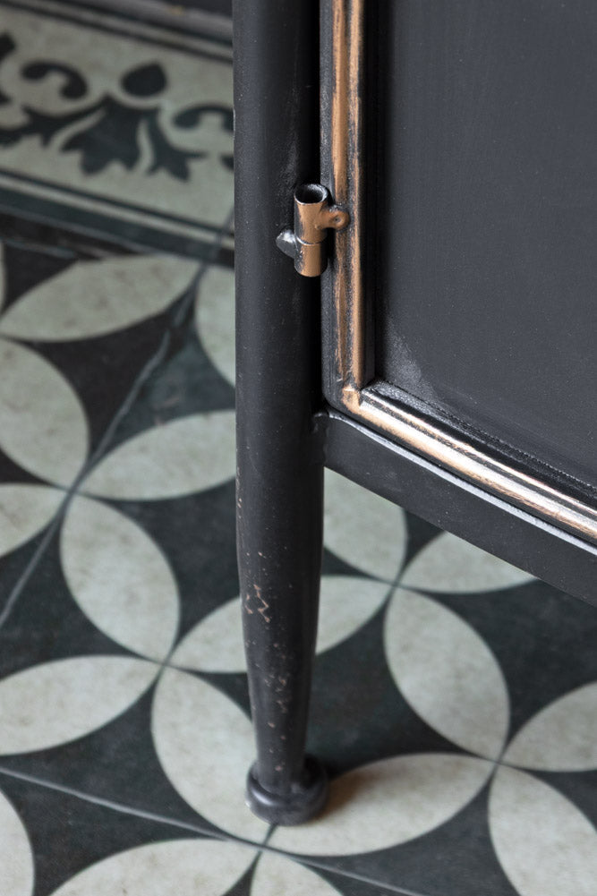 Black & Gold Antiqued-Style Side Cabinet