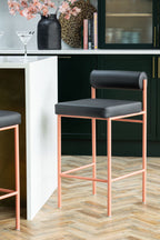 Black and Pink Roll Back Bar Stool