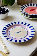 Blue & Pink J’adore Ceramic Serving Plate