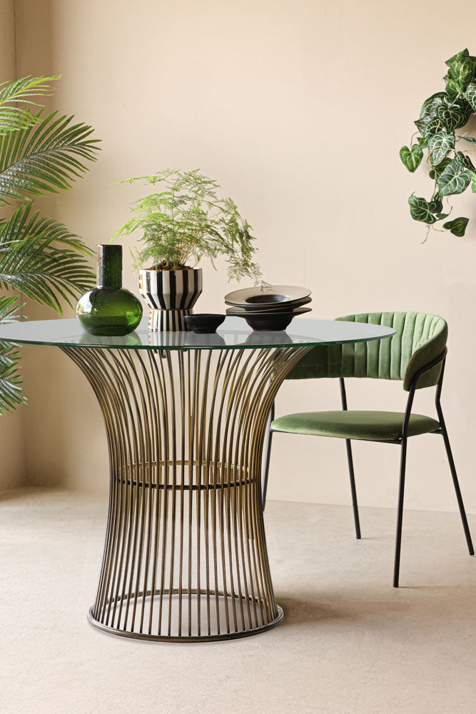 Bronze & Glass Round Dining Table