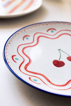 Cherry Print Ceramic Serving Plate