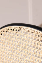Chez Pitou Black Wood & Woven Cane Dining Chair