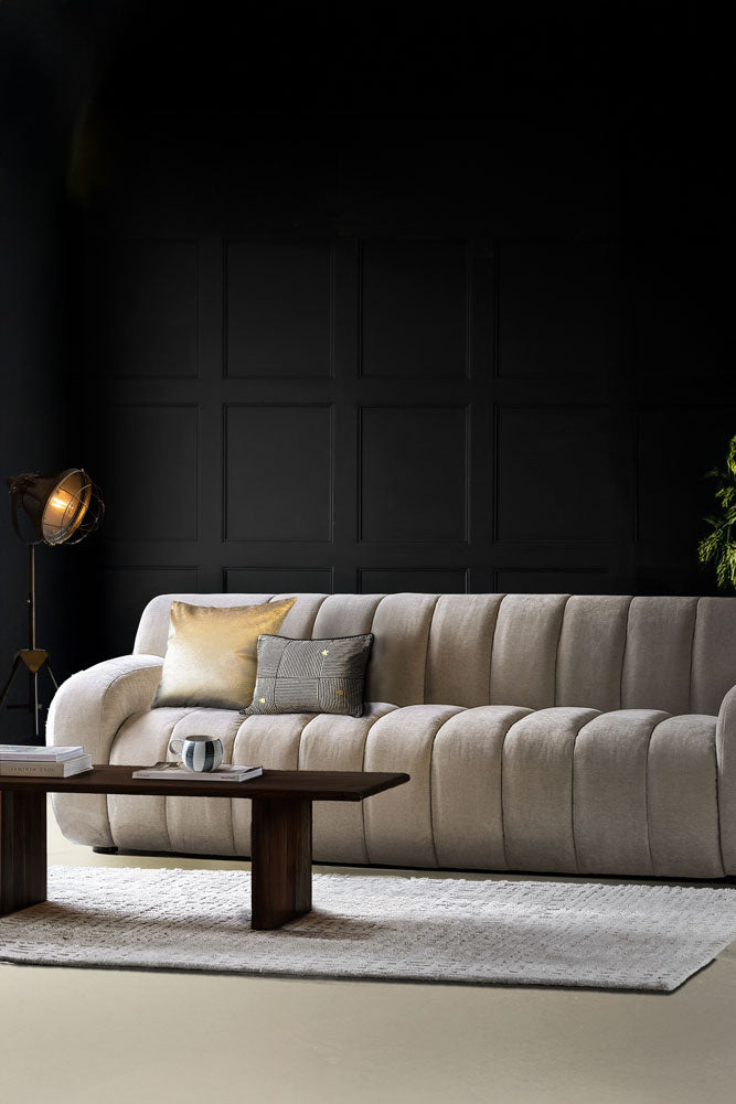 Cream Roll Back 3-Seater Sofa