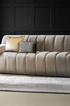 Cream Roll Back 3-Seater Sofa