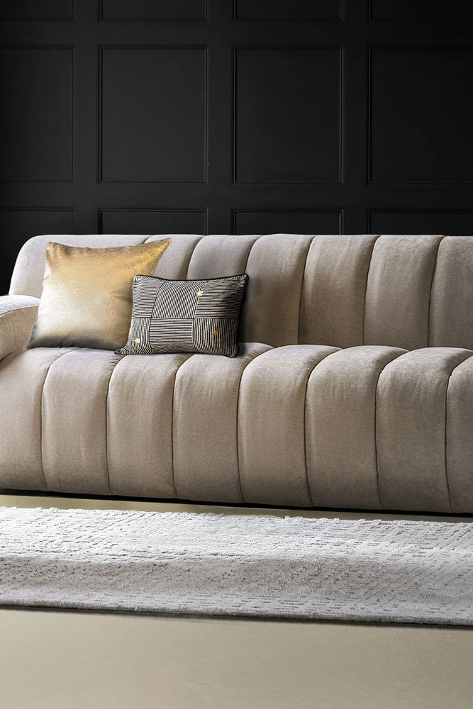 Cream Roll Back 3-Seater Sofa